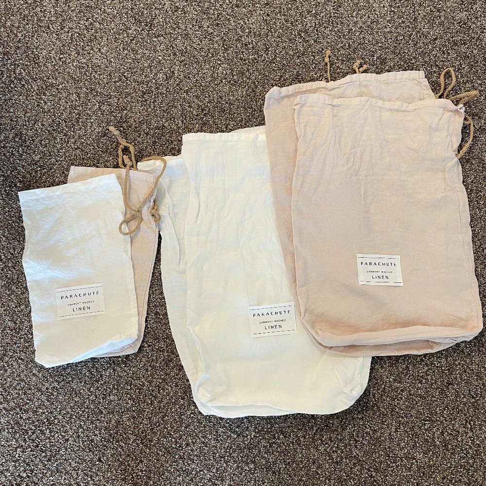 6 Parachute linen dustbags for sheets and pillowcases